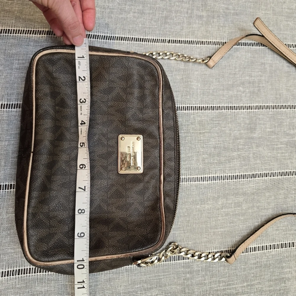 Michael Kors Dark Brown Monogram Crossbody Bag
